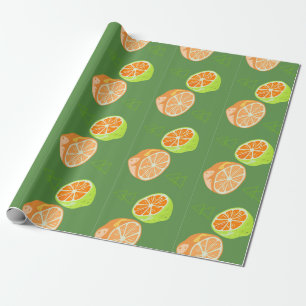 Cadeau citrons amusants , papier à emballer citrus