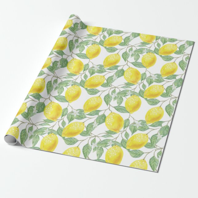 Cadeau Citrons et papier Feuille à envelopper (Déroulé)