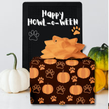 Citrouilles et pattes papier enveloppant Halloween
