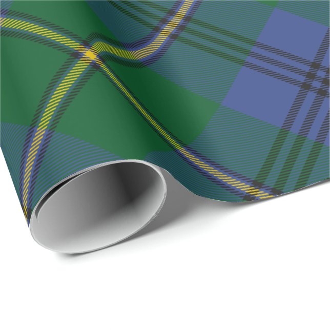 Cadeau Clan Johnston Tartan Papier à enveloppement (Coin rond)