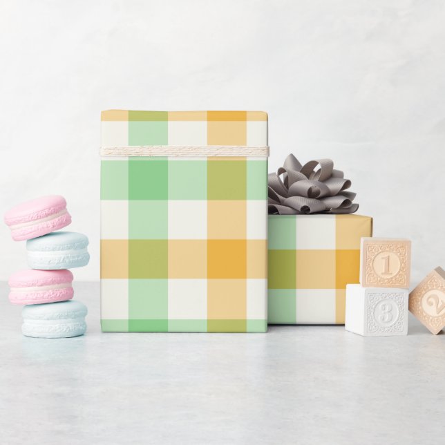 Cadeau Clover Gingham - Papier d'emballage (Baby Shower)