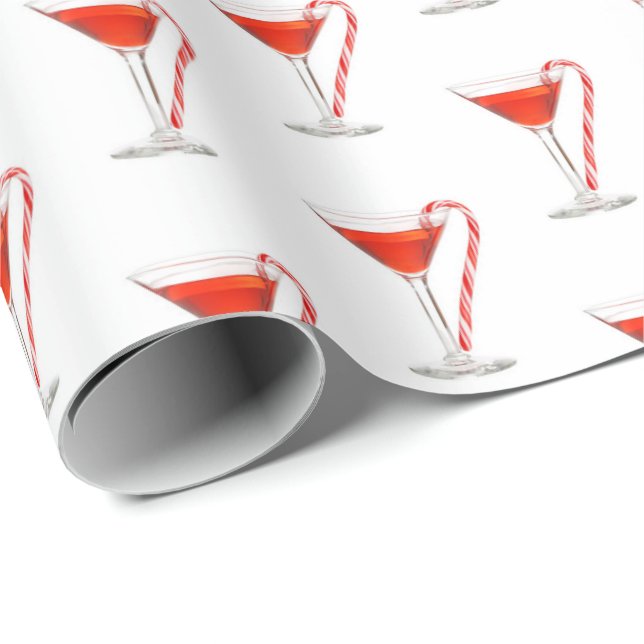 Cadeau Cocktail de Noël rouge Papier d'enveloppement de N (Coin rond)