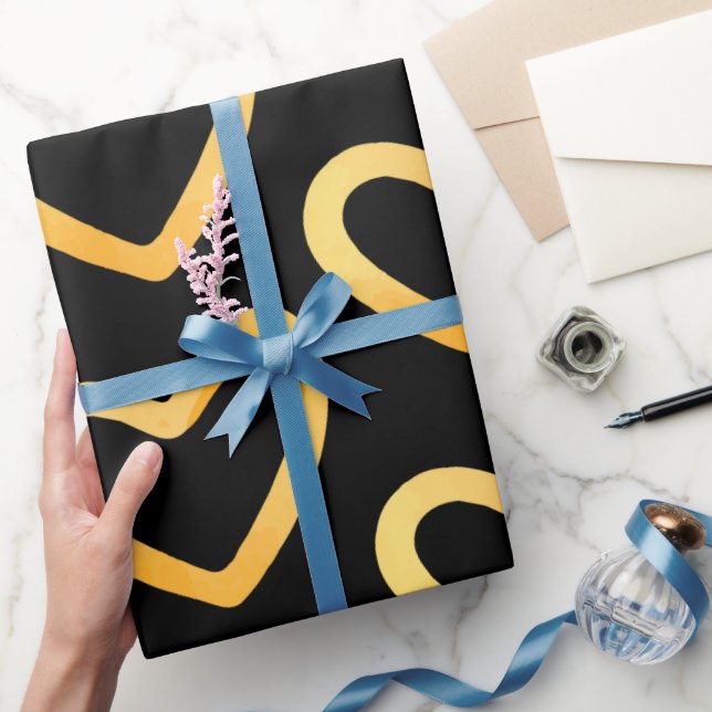 Cadeau Coeur d'or sur papier d'enveloppement Arrière - pl (Cadeaux)