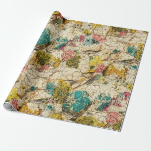 Cadeau Collage floral vintage avec texture de papier viei