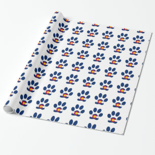 Cadeau Colorado drapeau empreinte de patte papier d'embal