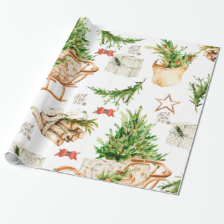Cadeau Coloration Vintage de l'eau sapin de Noël Papier d