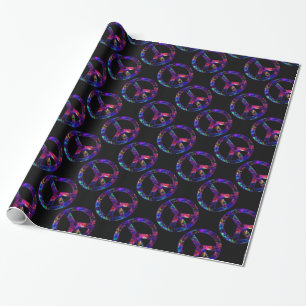Cadeau Colorful Peace Sign Motif Papier noir