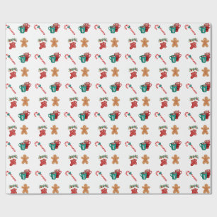 Cadeau Combinaison des icônes de Noël vibrantes Papier d'