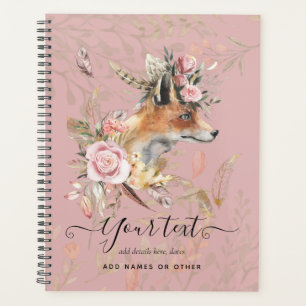 Cadeau commémoratif personnalisé Boho Fox plumes