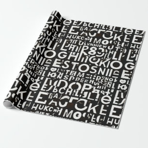 Cadeau conception de papier d'emballage alphabétique