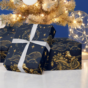 Cadeau Conception de papier peint luxueux de Père Noël cé