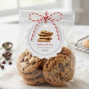 Cadeau COOKIE cuit avec amour Étiquettes de faveur pour l