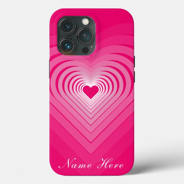 Cadeau coque iphone rose avec Coeurs Personnalisé  (Verso)