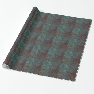 Cadeau Corrosion "cuivre" imprimé papier d'emballage carr