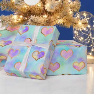 Cadeau Couleurs Pastel Douces Avec Papier D'Enveloppement