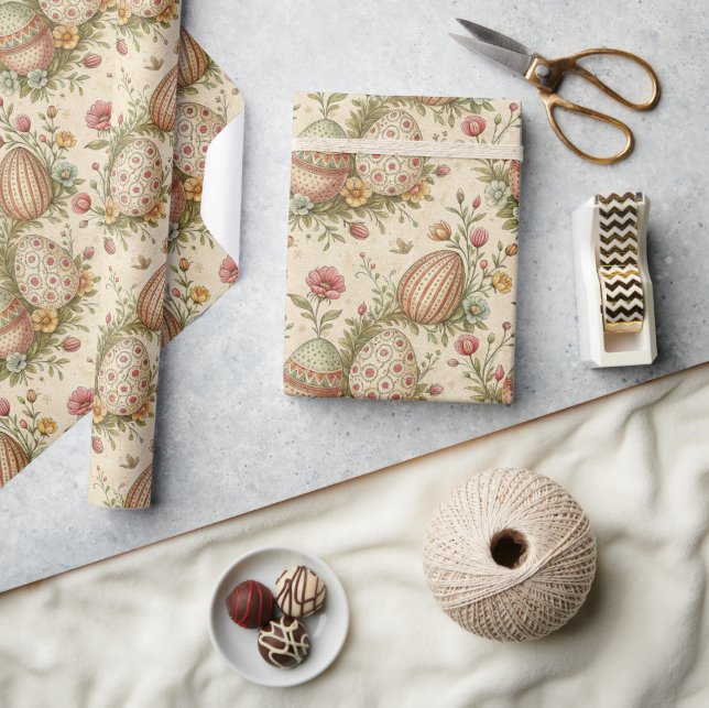 Cadeau Couleurs pastel rétro OEufs de Pâques papier d'emb (Artisanat)