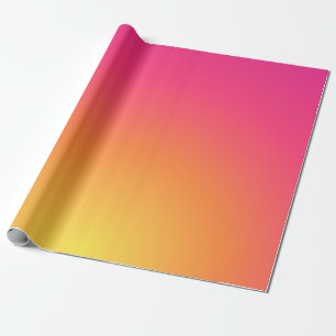 Cadeau Couleurs rose et jaune du papier d'enveloppement d