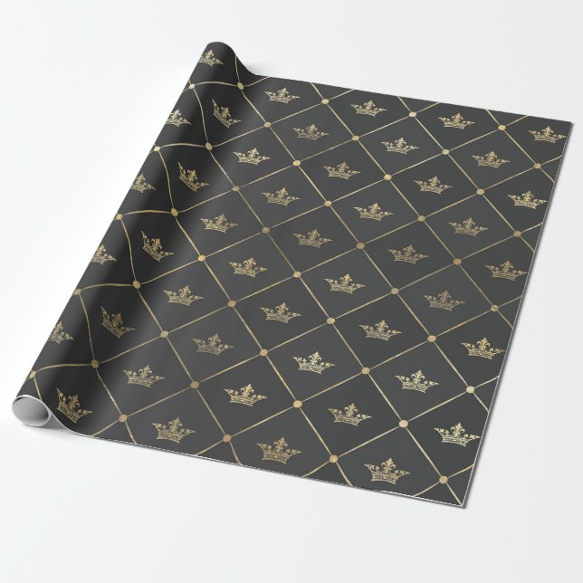 Cadeau Couronne de Paris en papier alu gris et or (Déroulé)