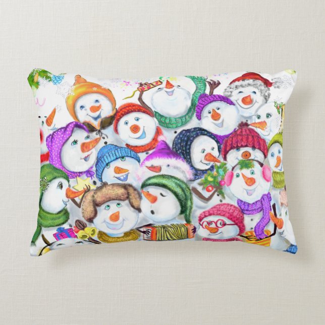 Cadeau Coussin de Noël Snowmans (Devant)