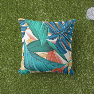 cadeau coussin extérieur tropical artistique pour