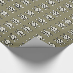 Cadeau Crâne - Papier brillant gris, 30" x 15"