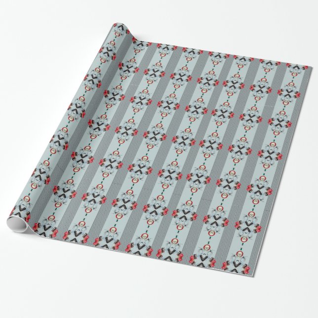 Cadeau Crânes et araignées enveloppant du papier (Déroulé)