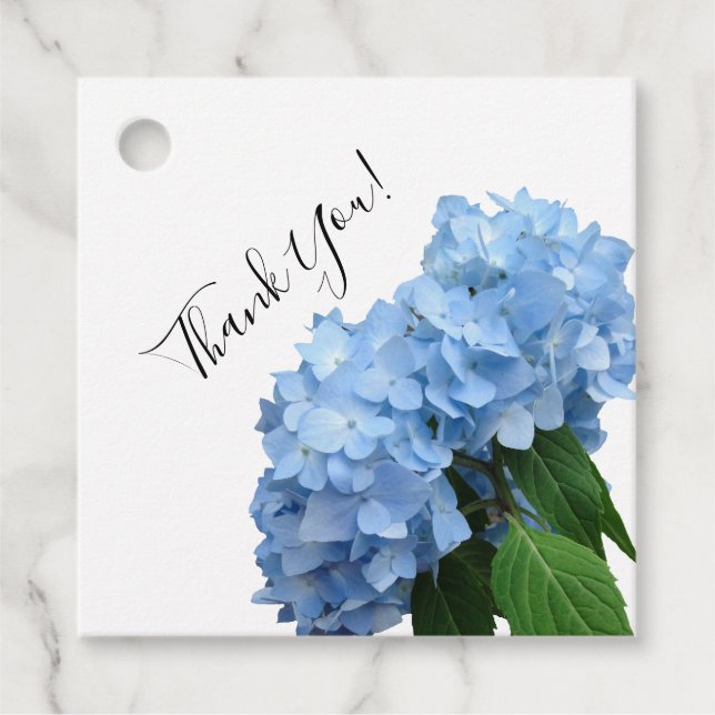 Cadeau Cravate Mariage Blue Hydrangea sur les étiquettes (Devant)
