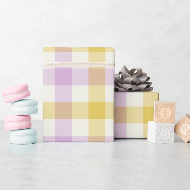 Cadeau Crocus Gingham - Papier d'emballage (Baby Shower)