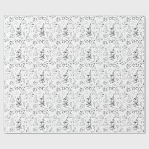 Cadeau croquis de scientifique sur papier d'emballage