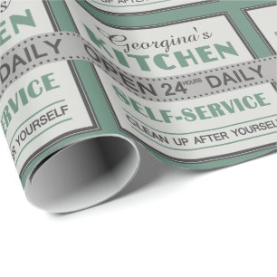 Cadeau Cuisine - nom personnalisé - papier d'emballage