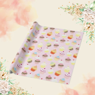 Cadeau Cupcakes Aquarelle Papier peint Arrière - plan Mot