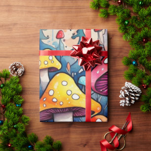 Cadeau Cute champignons cottage coeur motif papier d'enve