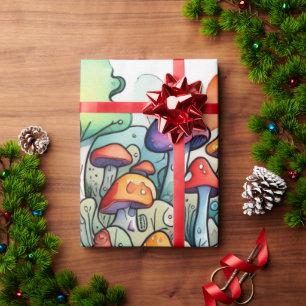 Cadeau Cute champignons cottage coeur motif papier d'enve