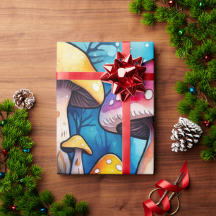 Cadeau Cute champignons cottage coeur motif papier d'enve