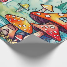Cute champignons cottage coeur motif papier d'enve