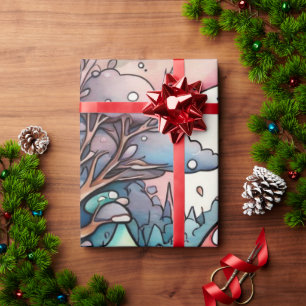 Cadeau Cute champignons cottage coeur motif papier d'enve