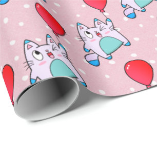 Cadeau Cute Kitty Avec Papier À Ballons