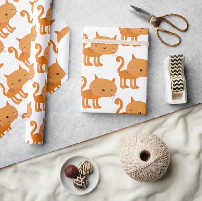 Cadeau Cute Little Ginger Chat - Papier d'enveloppement p (Artisanat)