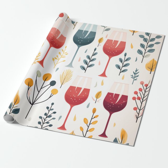 Cadeau Cute tasses à vin papier d'emballage (Déroulé)