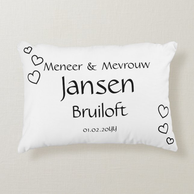 Cadeau d'Amour Fidèle – Coussin avec Nom et Date - (Devant)