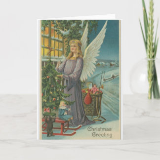 cadeau d'ange vintage carte de voeux de Noël