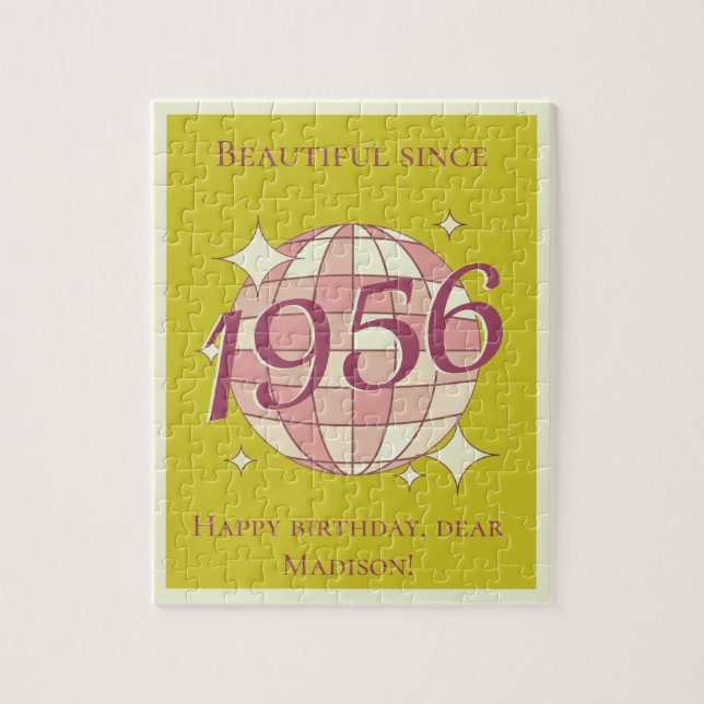 Cadeau d'anniversaire 70 ans né en 1956 puzzle (Vertical)