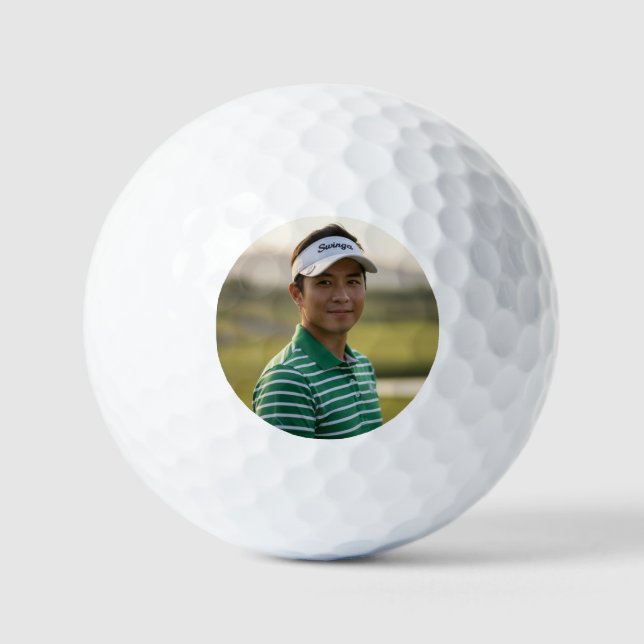 Cadeau d'anniversaire de balle de golf avec photo  (Recto)