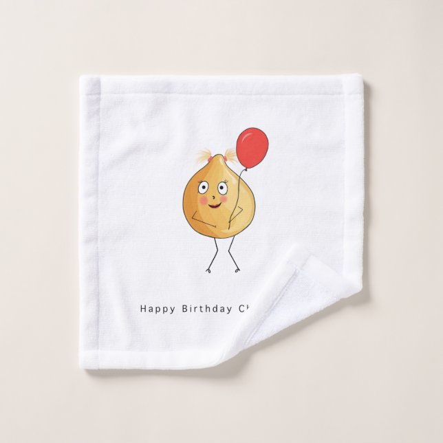 Cadeau d'anniversaire. Joyeux Anniversaire Chick,  (Gant de toilette)