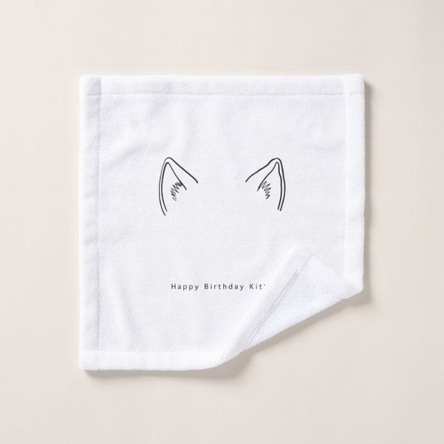 Cadeau d'anniversaire, kitty joyeux anniversaire,  (Gant de toilette)