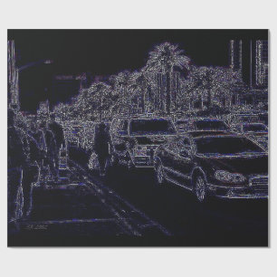 Cadeau Dans le papier d'emballage noir mat de trafic