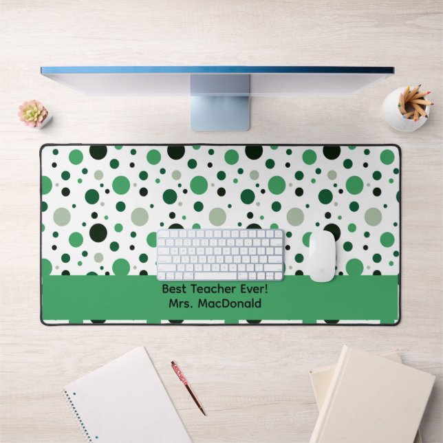 Cadeau d'appréciation de professeur à pois verts (Bureau 1)