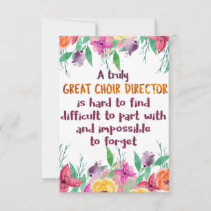Cadeau d'appréciation pour le directeur de la chor