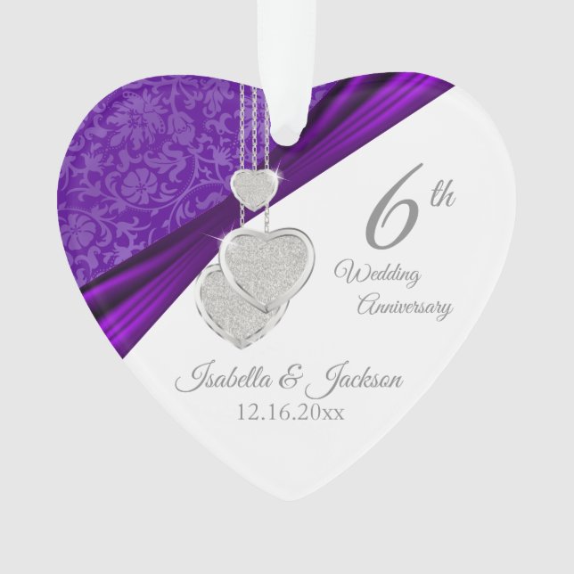 Cadeau de 6e anniversaire de mariage Améthyste (devant)