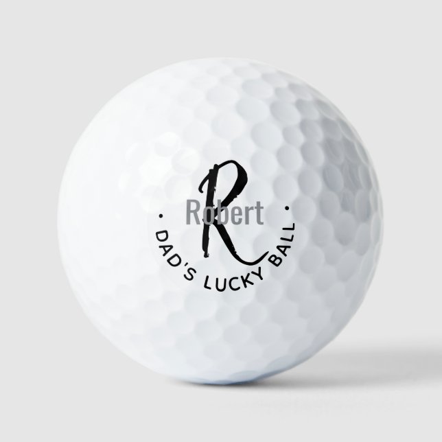 Cadeau de Balle Chanceuse Monogrammée pour Papa (Recto)